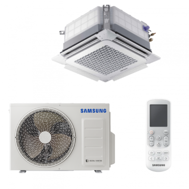 SAMSUNG BEVĖJĖS 4-KRYPTĖS 600x600 2.6/3.4KW KASETĖS KOMPLEKTAS; KOMPLEKTUOJAMAS SU APDAILA IR DISTANCINIU PULTELIU. SAMSUNG BEVĖJĖS 4-KRYPTĖS 600x600 2.6/3.4KW KASETĖS KOMPLEKTAS; KOMPLEKTUOJAMAS SU APDAILA IR DISTANCINIU PULTELIU.
