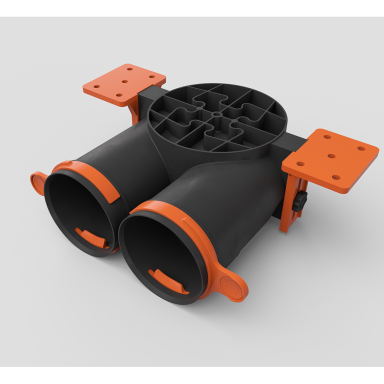 Antistatinė ERGOVENT AERO-PRO difuzoriaus pajungimo dėžutė SLIM BOX (2x75mm / 125 mm); žemas profilis Antistatinė ERGOVENT AERO-PRO difuzoriaus pajungimo dėžutė SLIM BOX (2x75mm / 125 mm); žemas profilis